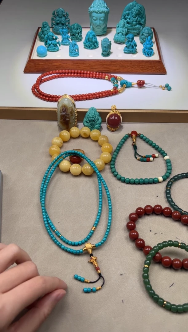 【闪购商品】绿松石手串手串18K金镶嵌手串手串