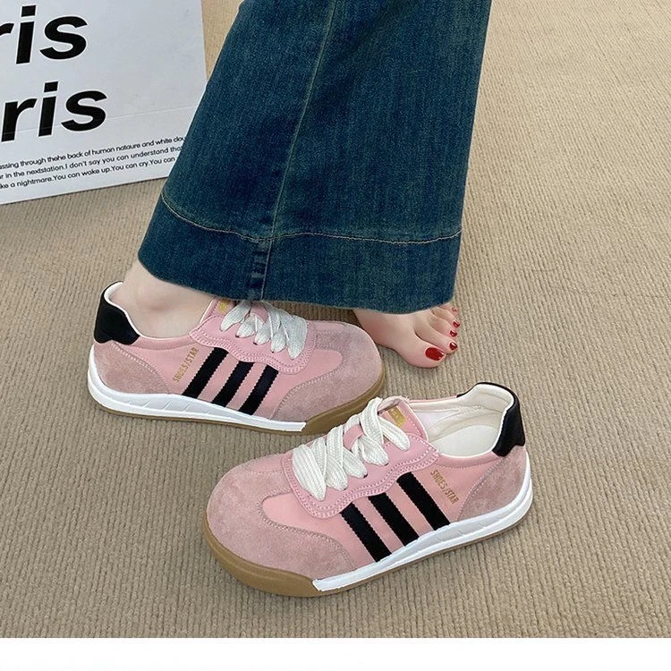 2573厚底增高德训鞋女款2025新款软底百搭复古阿甘鞋运动休闲板鞋