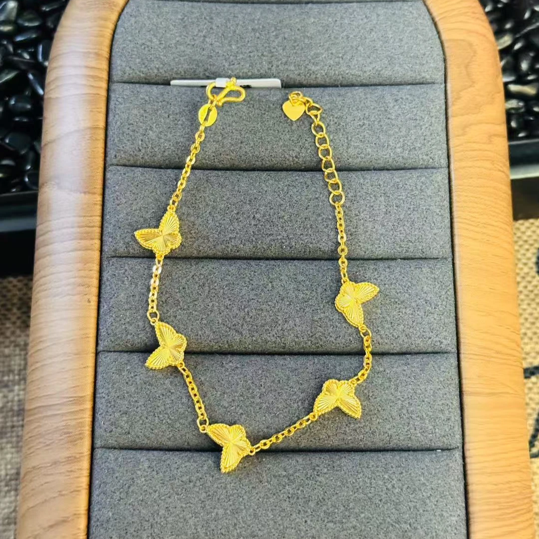 【小鹏黄金】足金999蝴蝶5G工艺手链9.43