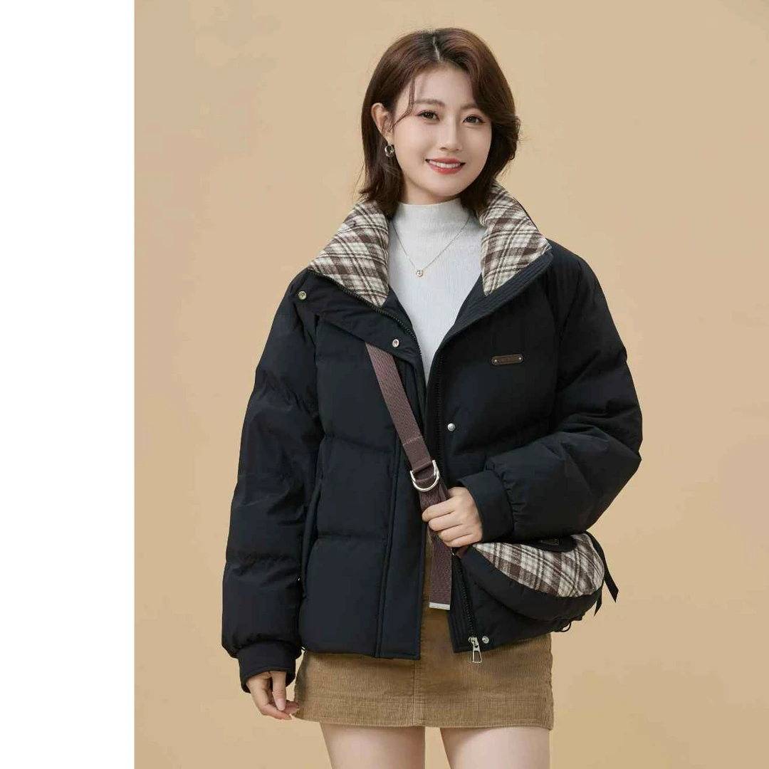 拉夏贝尔羽绒服女短款冬季新款加厚保暖休闲宽松爆时尚韩版外套