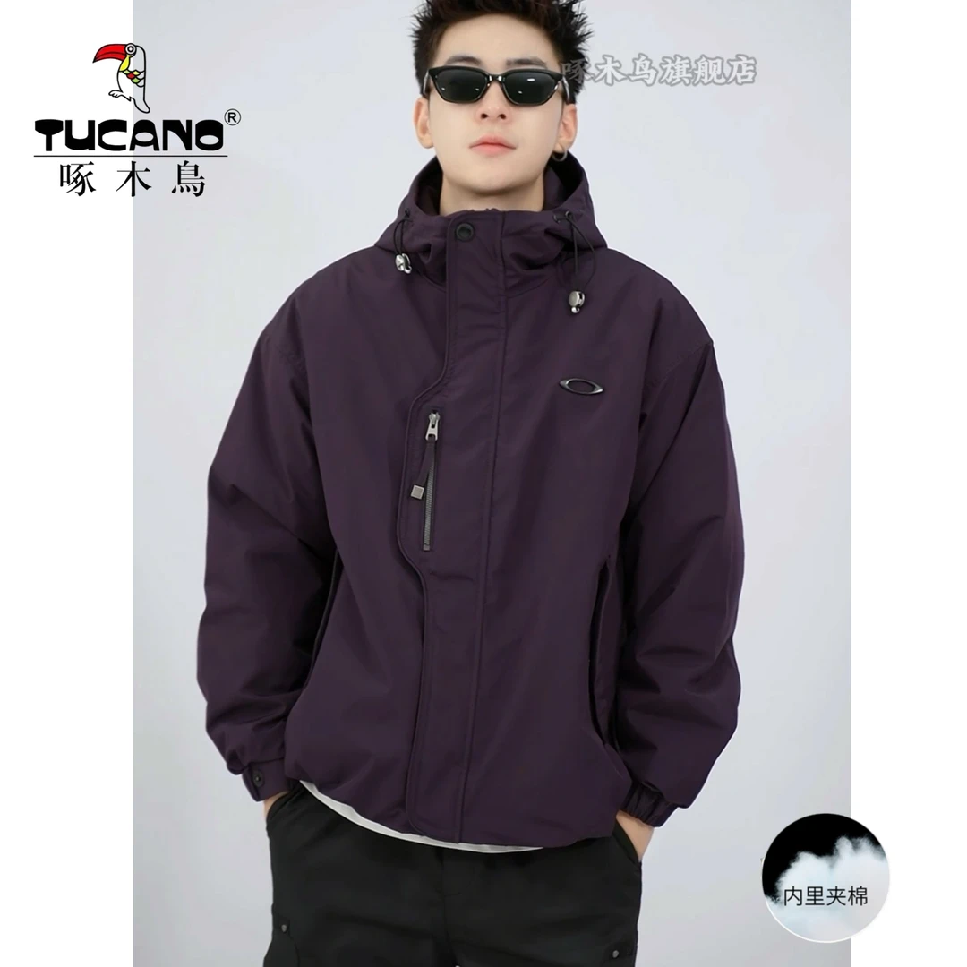 TUCANO/啄木鸟2025冬季新款休闲男士连帽加棉加厚透气棉服夹克