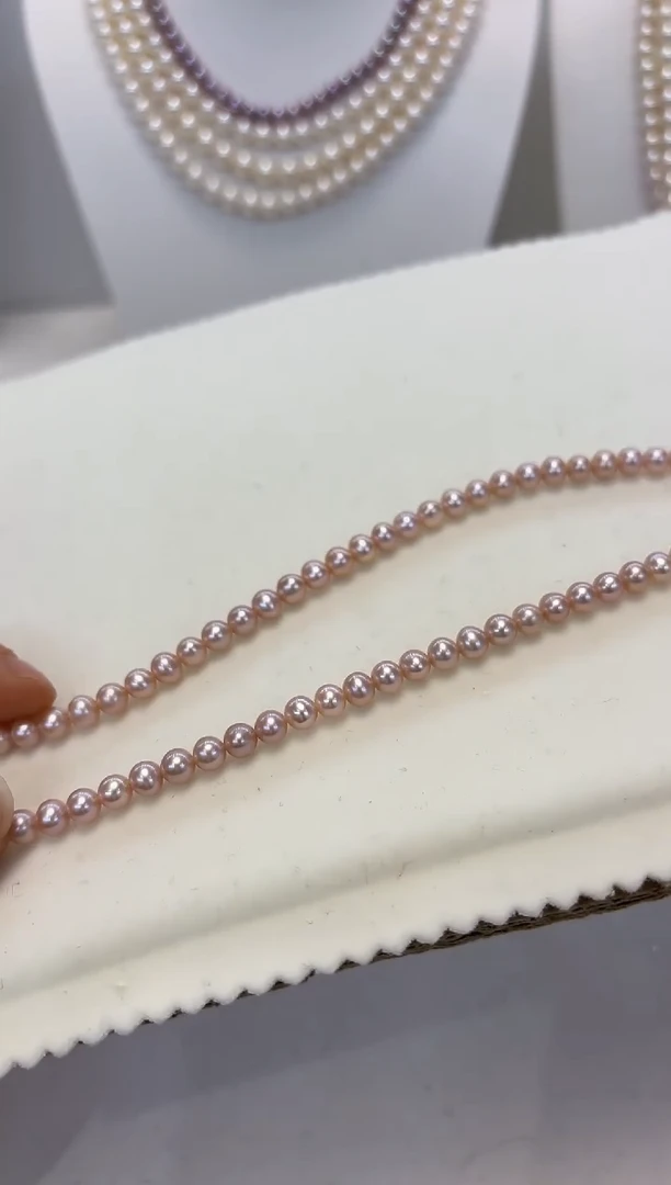 【闪购商品】淡水珍珠颈饰银S925镶嵌5-6mm无核彩珠项链