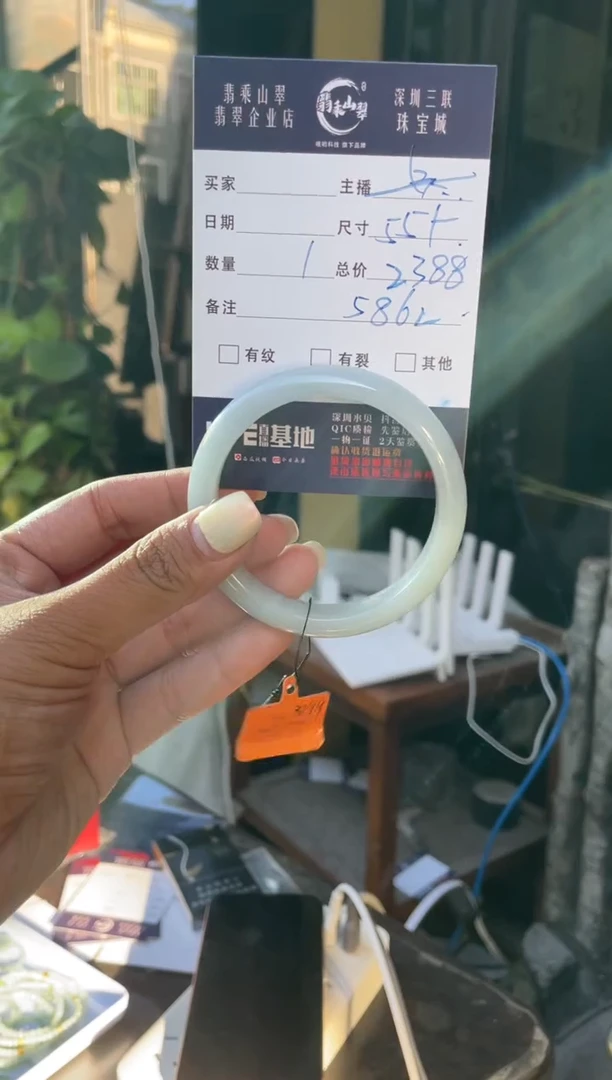 未镶嵌手镯翡翠C 55正圈 5862