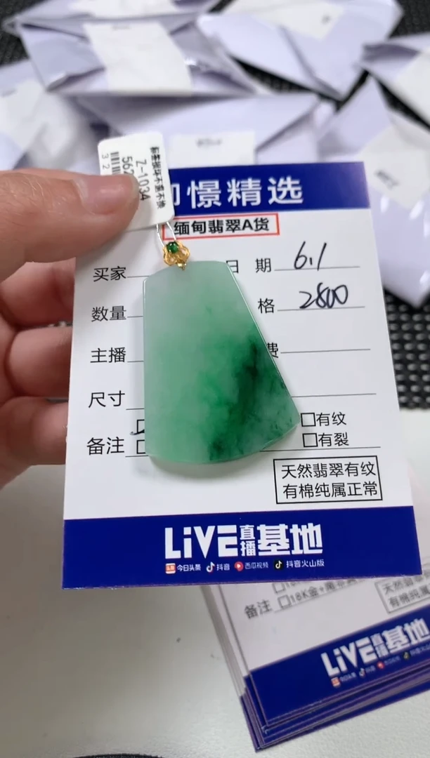翡翠18K金镶嵌颈饰44