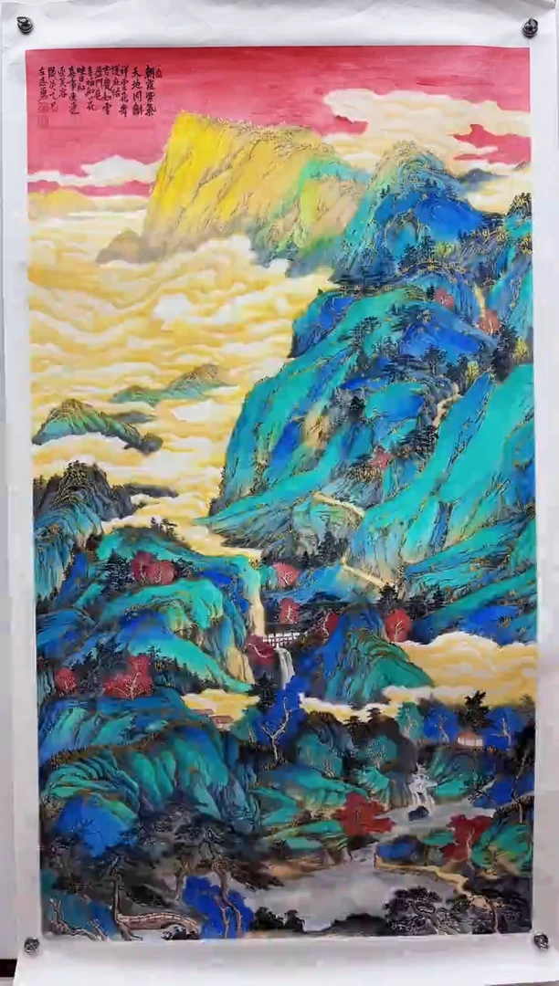 绘画左志勇  描金山水