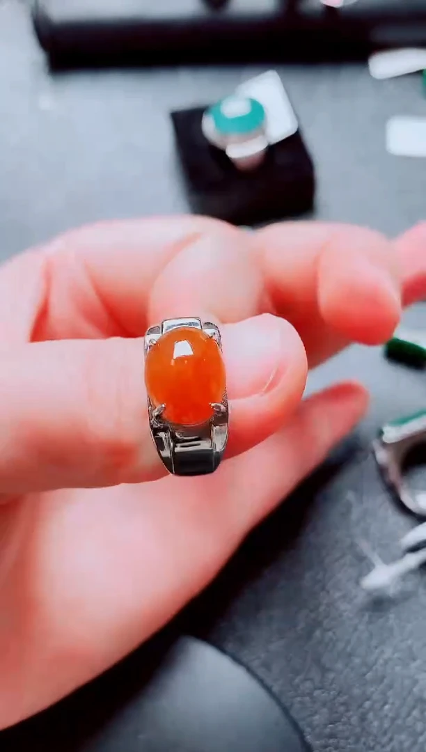 银S925镶嵌戒指翡翠111