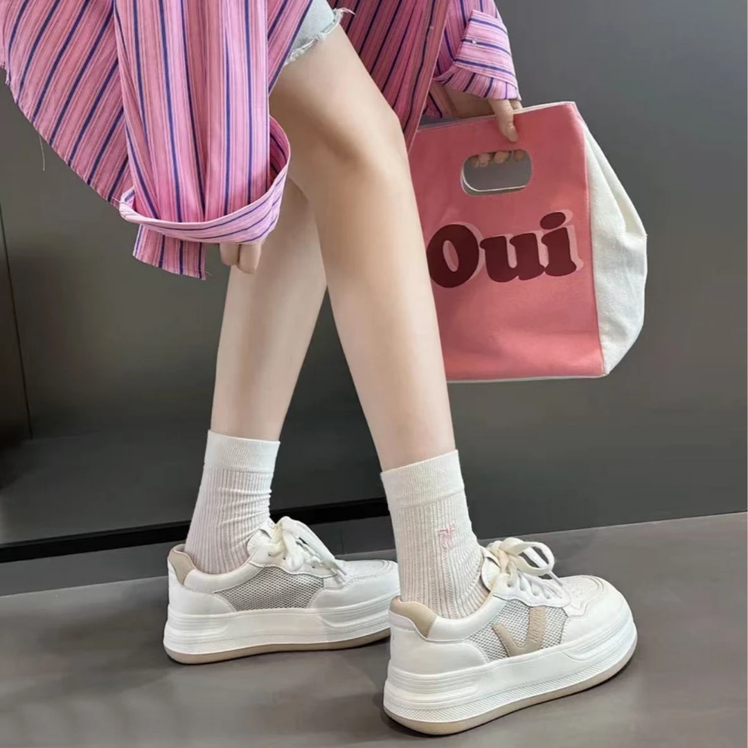 【轻薄】2025夏季透网轻便厚底休闲板鞋女2511-6