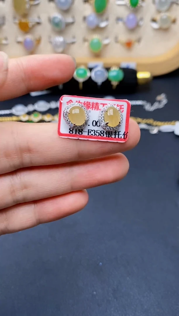 银S925镶嵌戒指翡翠9084