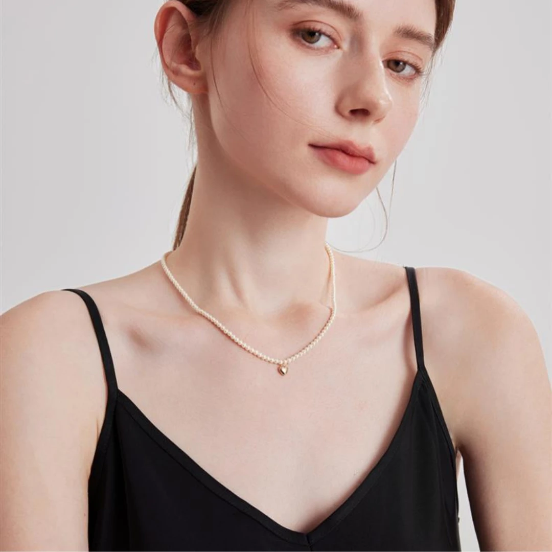 合金仿珍珠项链 气质轻奢时尚百搭小众简约个性ins项链短款坠链