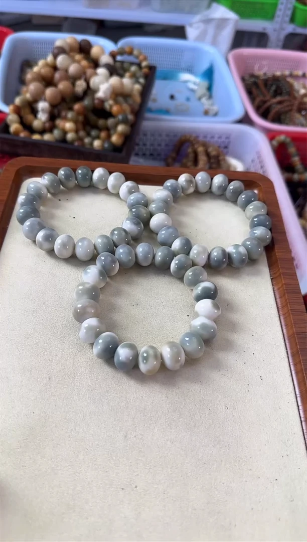 【闪购商品】白玉菩提手串17绿漂算盘