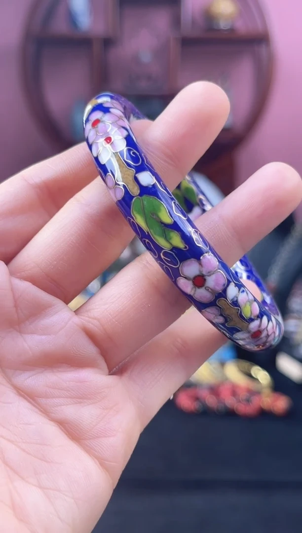 非遗  景泰蓝 公主镯 粗 60 宝蓝
