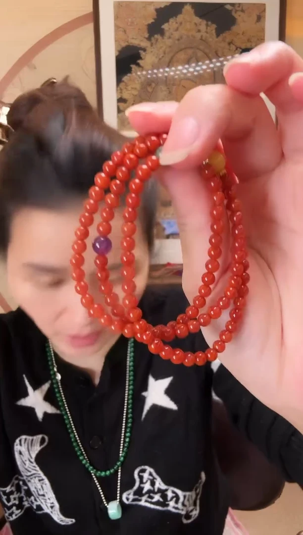 颈饰未镶嵌南红玛瑙珠串