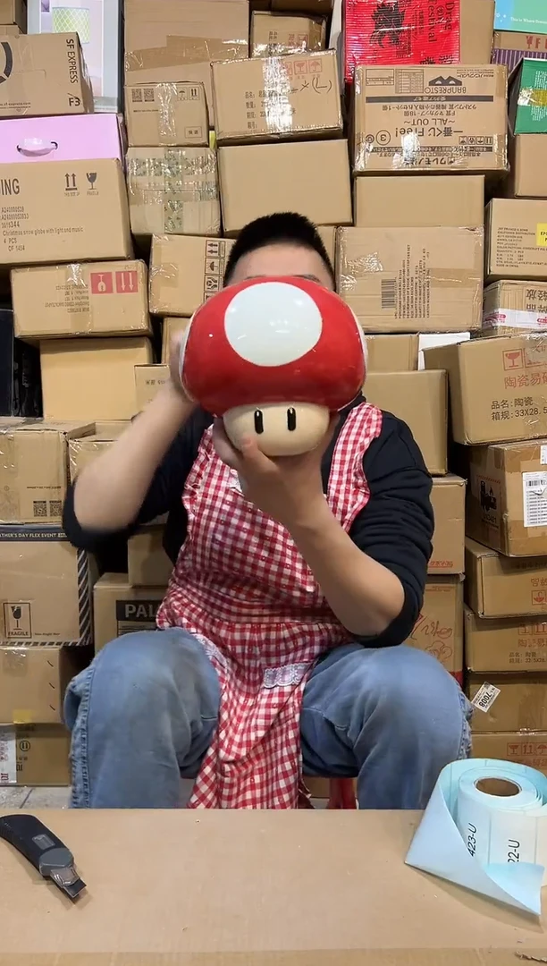 【闪购商品】杯陶瓷收纳蘑菇罐