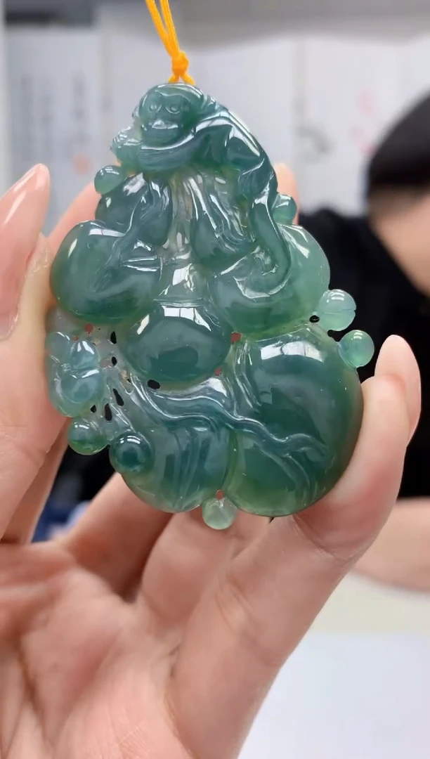 【闪购商品】定制翡翠未镶嵌5060MM-毛货挂件29