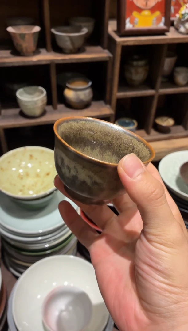 瓷片善****3847灰色手工茶杯2个