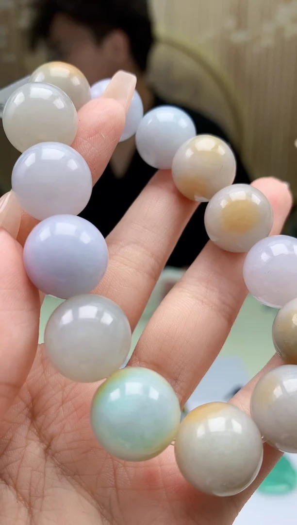 定制翡翠未镶嵌4688xx-毛货手串20