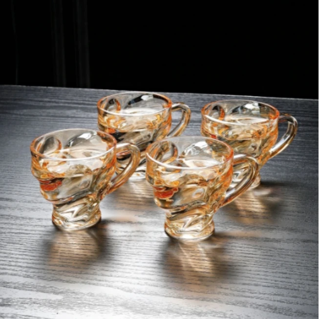 4只琥珀水杯家用简约时尚加厚家居客厅