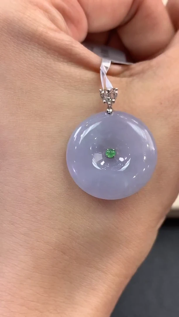 【闪购商品】翡翠吊坠(不含链)18K金镶嵌 B12有色差