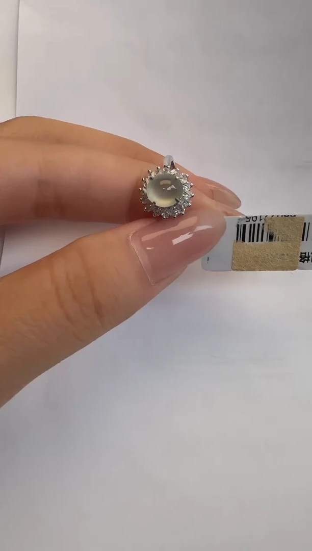 银S925镶嵌戒指翡翠通体925银镶缅甸A货翡翠戒指190