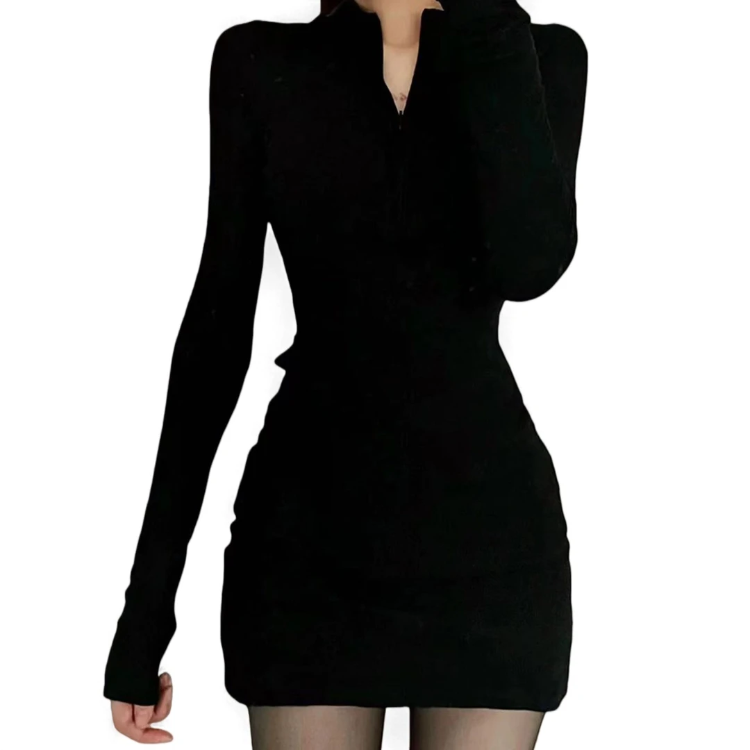 大宝家拉链包臀裙针织短款