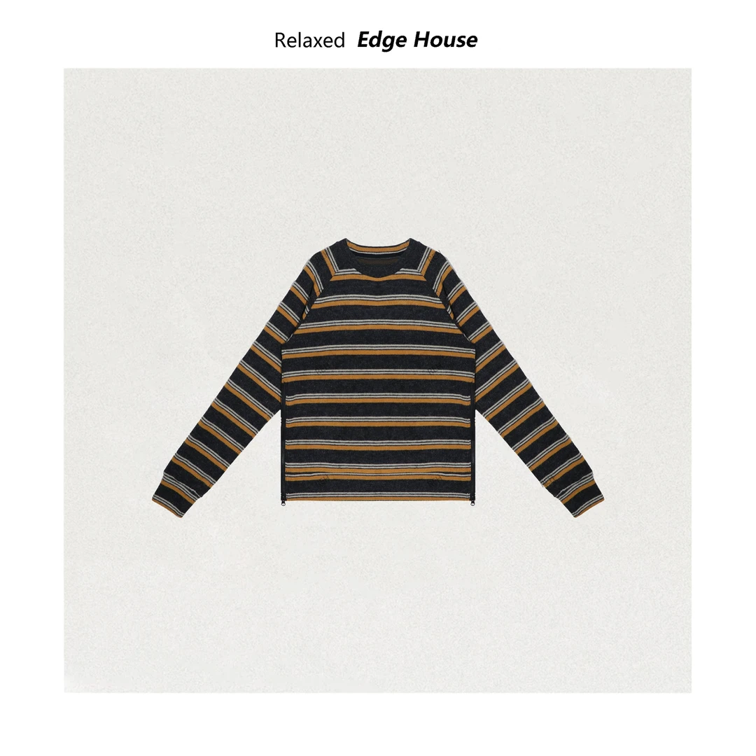 【呵呵家】聚焦侧缝线 25FW侧拉链针织卫衣显瘦休闲侧拉链设计卫衣