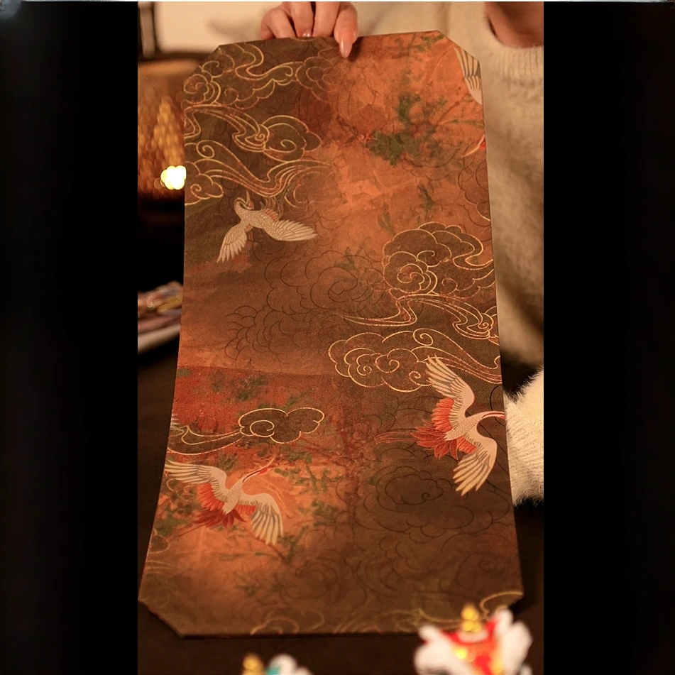 当代 新中式禅意复古风桌布陶瓷茶具云鹤翱天干泡茶席（48*22）