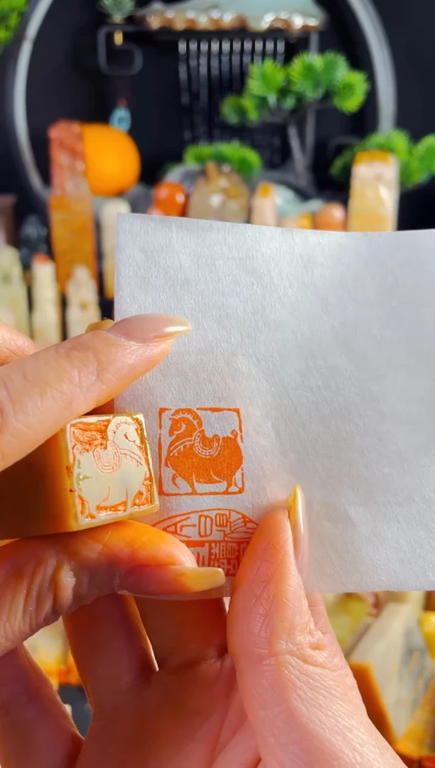 巴林石印石手工篆刻《马儿》2.0巴林
