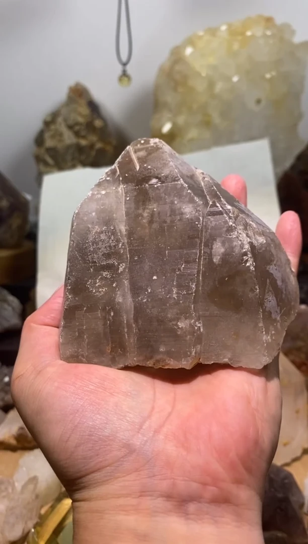 水晶珠宝半成品未镶嵌29号515g茶水晶大靠山