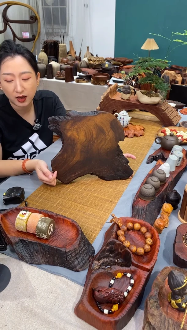 缅甸鸡翅木干泡盘36-31-3