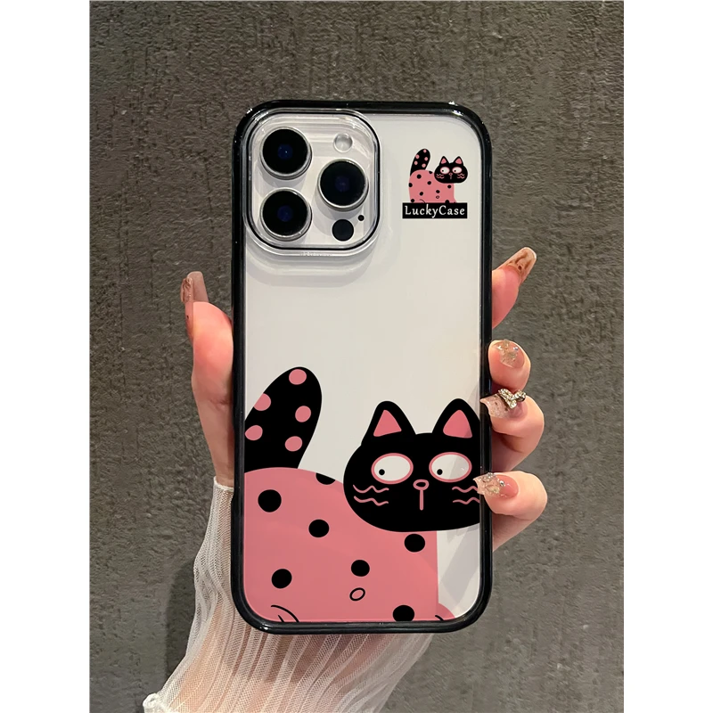 斑点猫iPhone16ProMax适用苹果16pro黑边手机壳新款2025网红爆款1