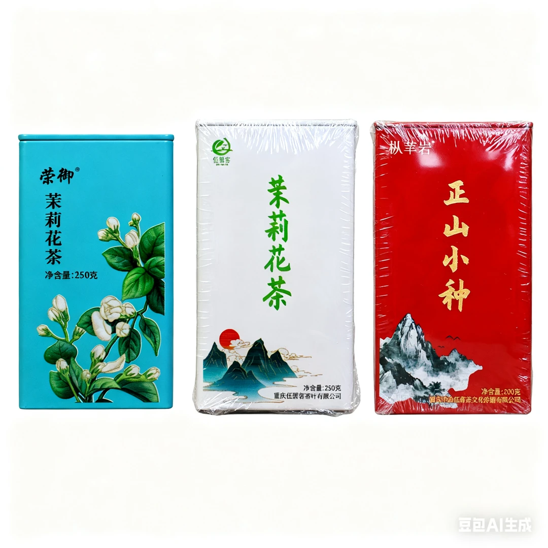 直播专享链接组合装正山小种一罐茉莉花茶两罐共700克