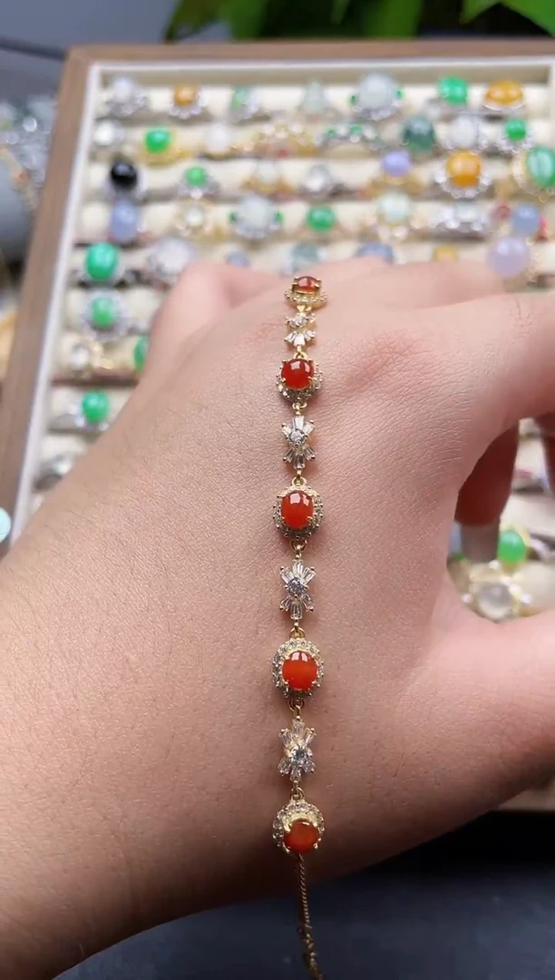 银S925镶嵌手链翡翠2