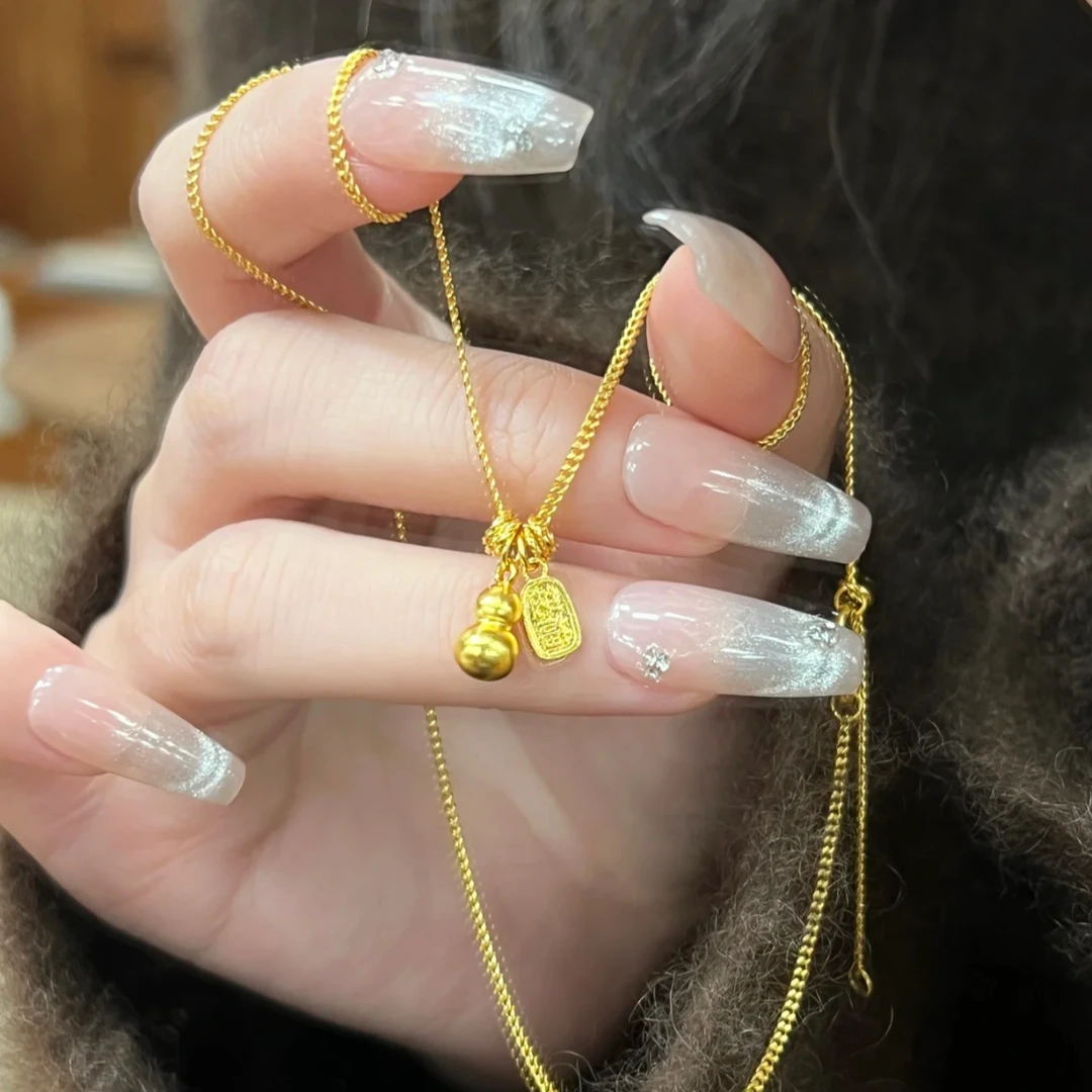 铜合金项链 招财福禄葫芦项链精致轻奢锁骨链新年女款高级感