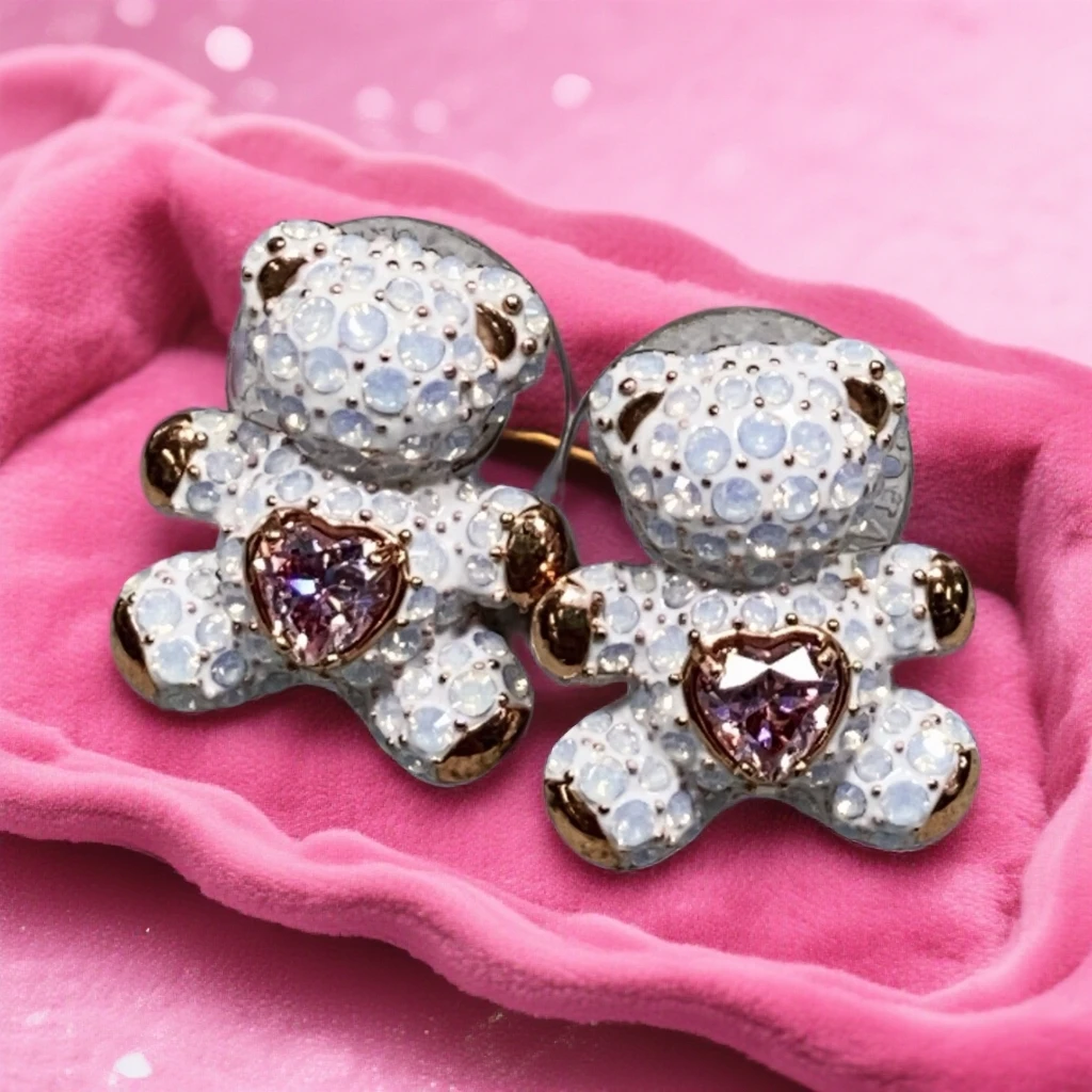 95新 Marc Jacobs/莫杰 施华洛世奇小熊耳钉 1857 2767