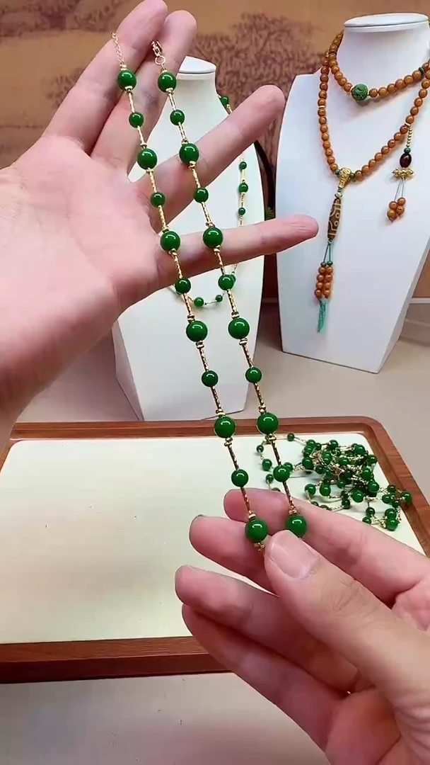 颈饰14K金镶嵌翡翠X174