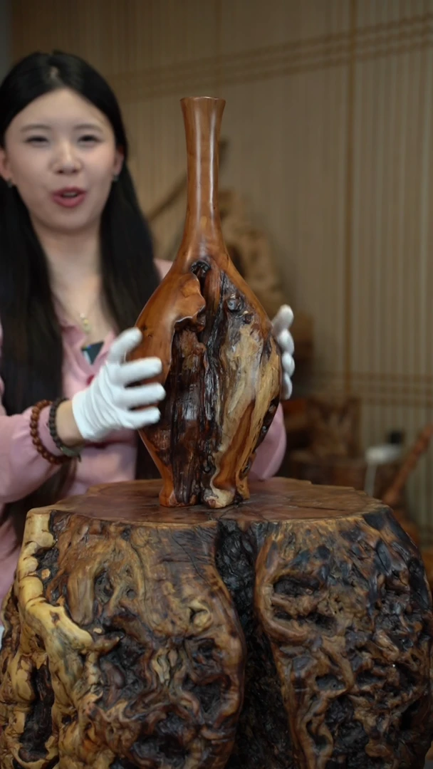 枣木雷击枣木富贵瓶