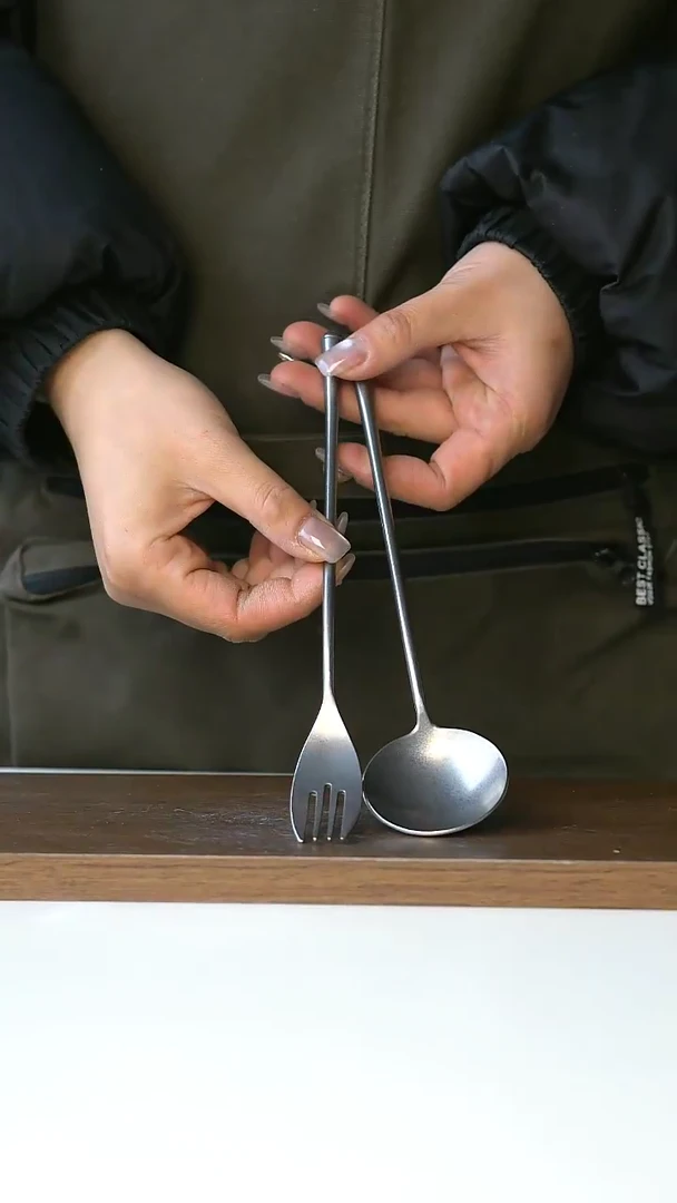 【闪购商品】陶瓷雪花复古银叉勺组合@4-2@