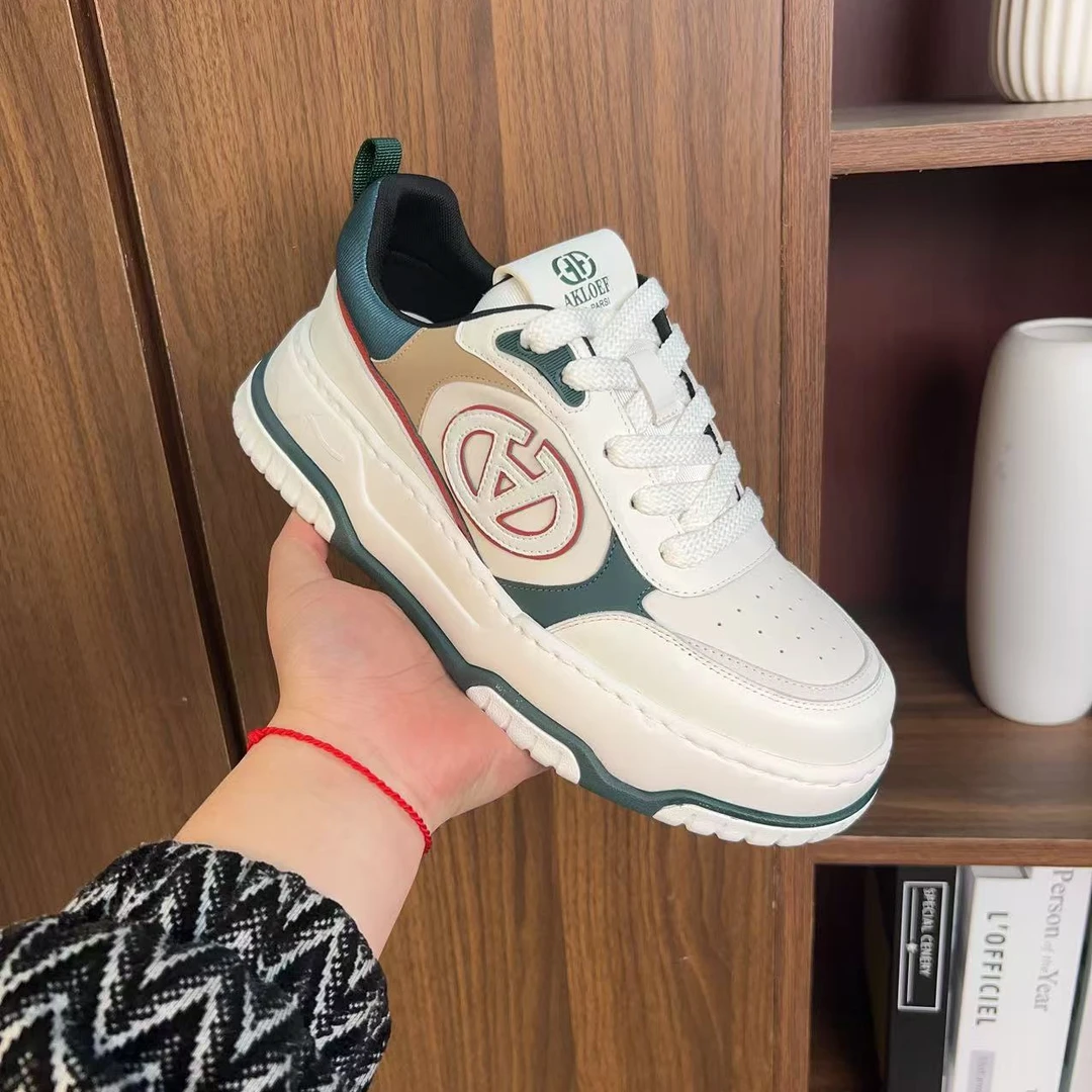 【怪兽鱼】69097潮流冬季新款百搭时尚潮鞋休闲低帮厚底真皮