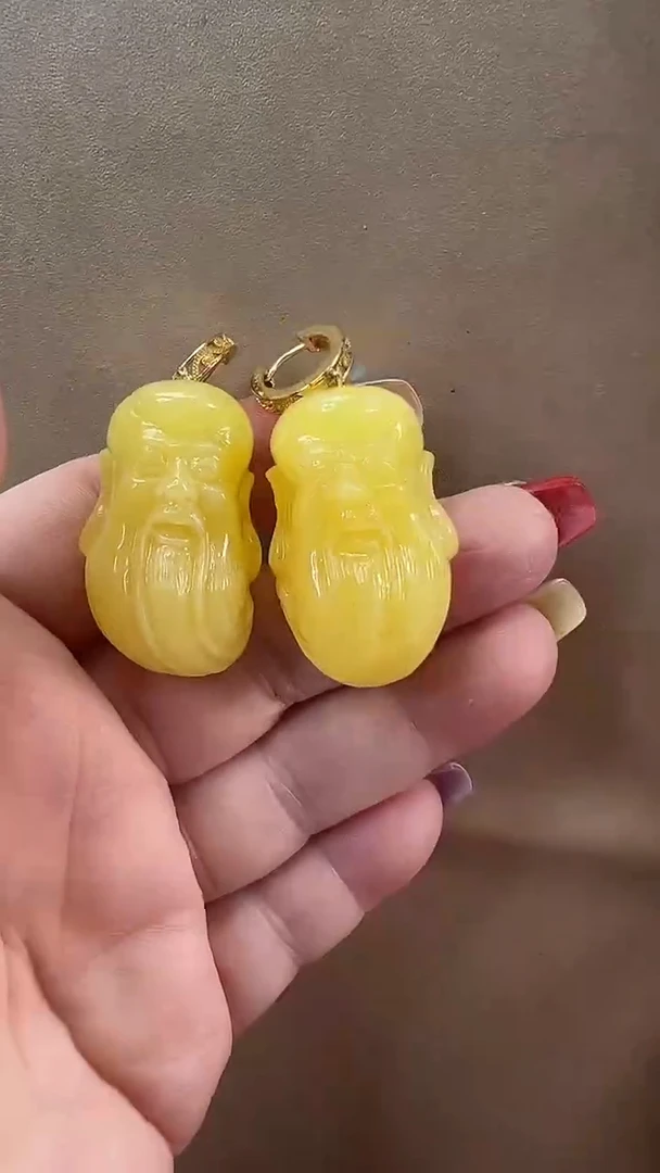 未镶嵌琥珀耳饰耳环
