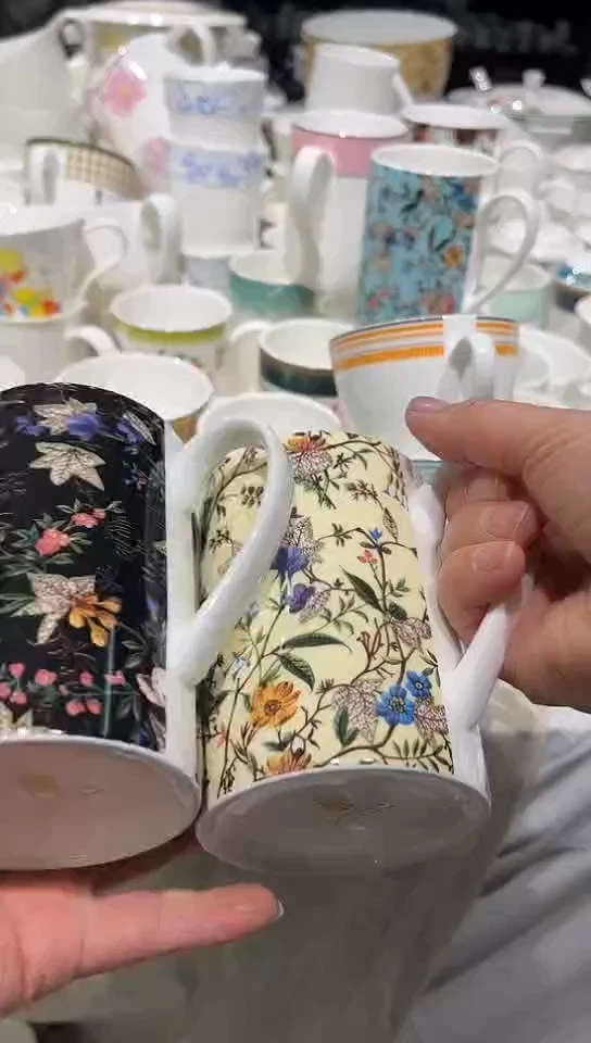 瓷2个水杯隆达骨质瓷