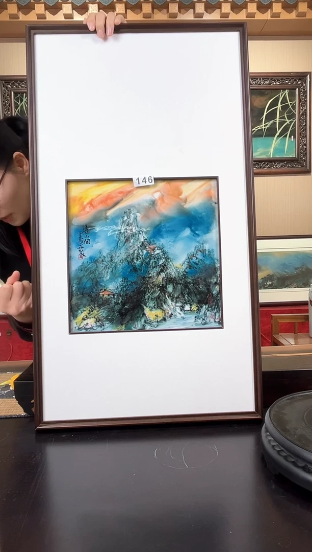 【闪购商品】瓷版画泼墨溪涧山间山水瓷板画146