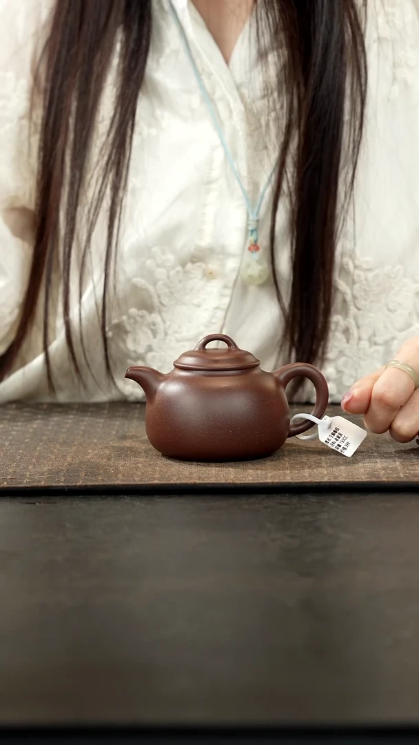 茶壶紫砂老紫泥玉麟秦权壶180cc