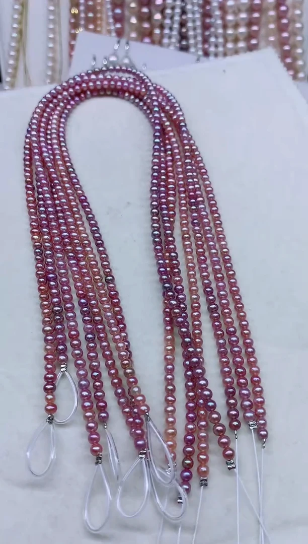 淡水珍珠银S925镶嵌项链多样性发其一，非无暇