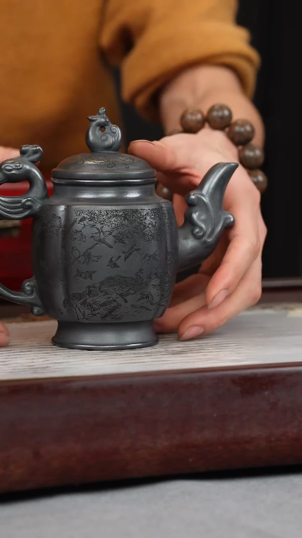 【闪购商品】紫砂茶壶石黄 凤鸣 百鸟朝凤