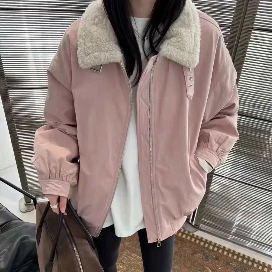 2024新款宽松百搭翻领加棉加厚外套8533