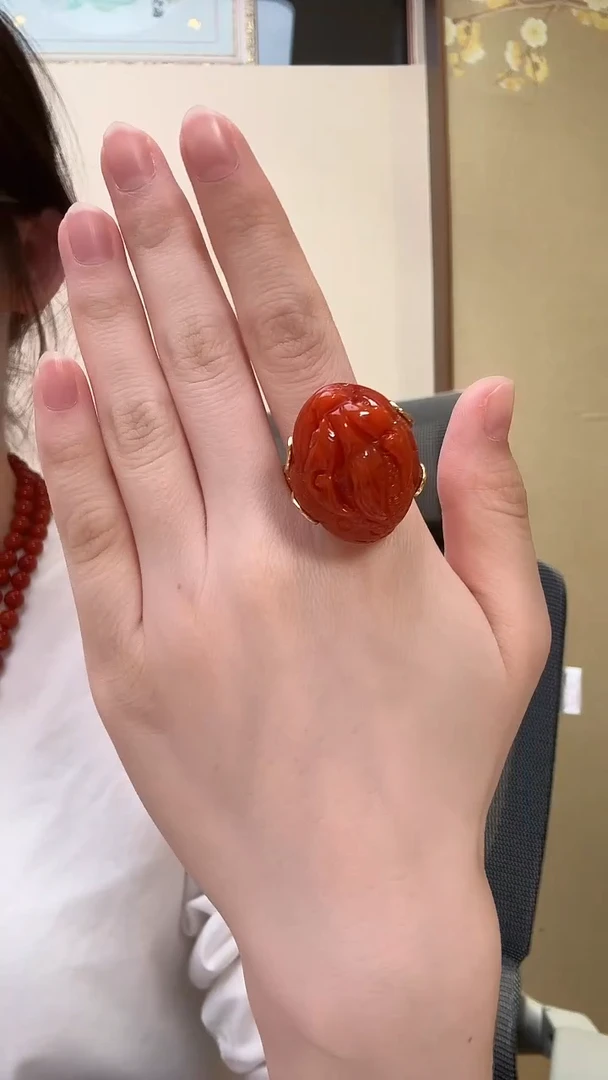 未镶嵌南红玛瑙戒指戒指