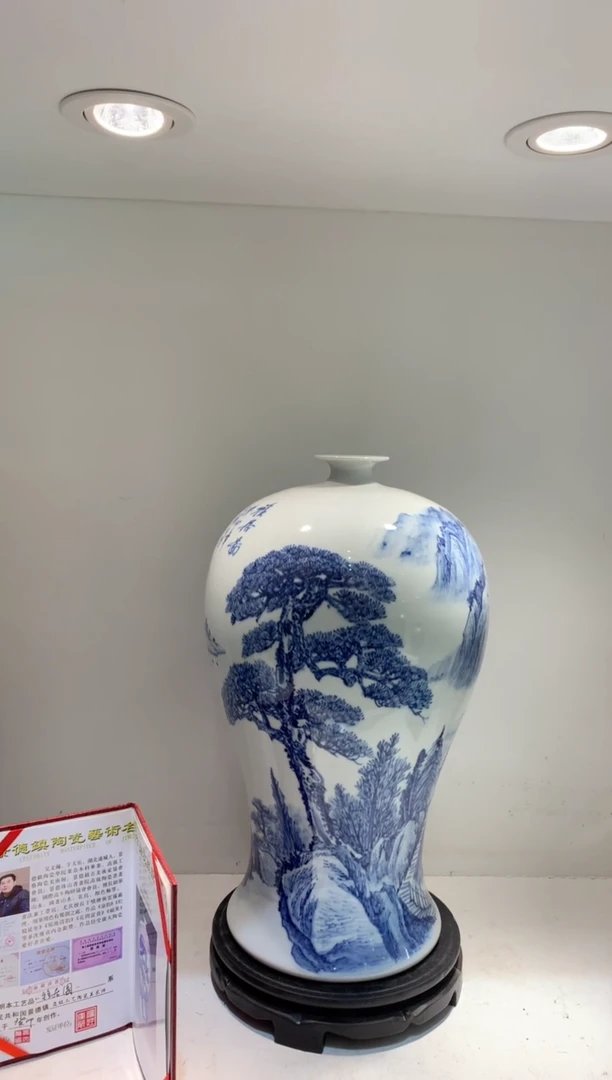 摆件WN问泥景德镇陶瓷花瓶摆件