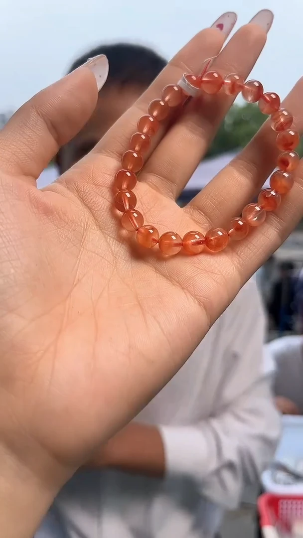 发晶手链未镶嵌天然红兔毛手串多样性发一7mm