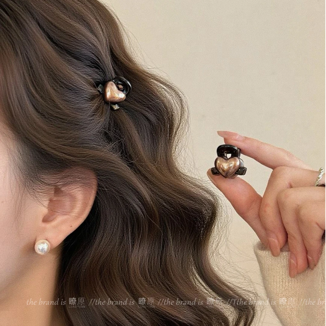 小号抓夹高级感女2025新款公主发夹时髦爱心刘海夹侧边碎发夹头饰