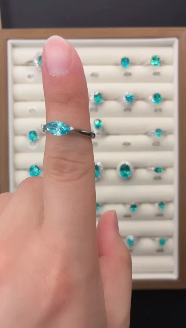 银S925镶嵌戒指碧玺878945646